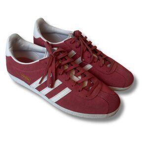 Adidas Gazelle Womens Sneakers Collegiate Burgundy White Suede Shoes Size 8